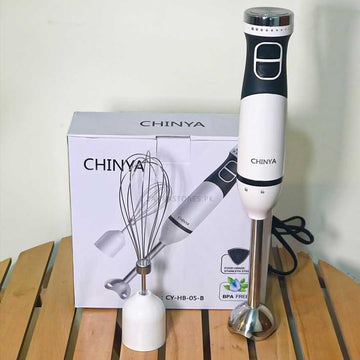 Chinya Hand Blender with Adjustable Speed, 225W Stainless Steel 2-in-1 Blender - Imported from UK
